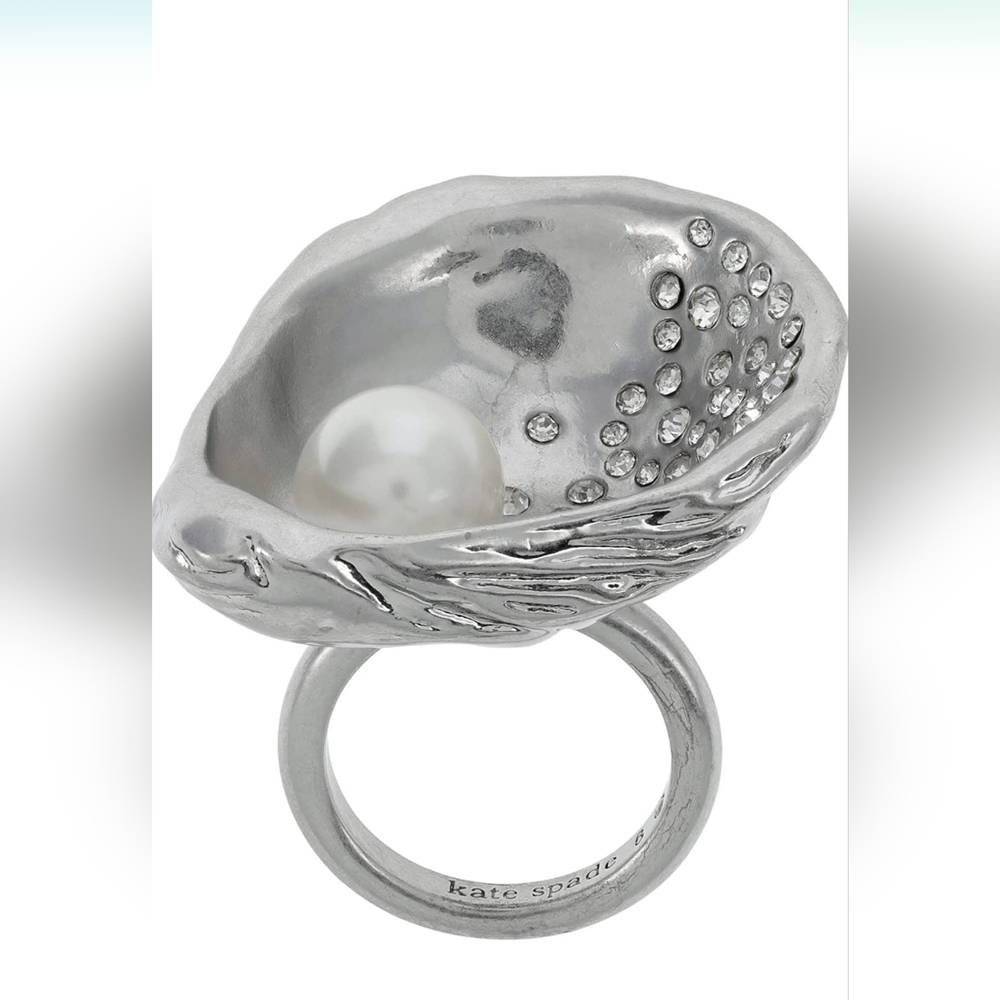 Kate Spade New York Fruits De Mer Oyster Cocktail Ring Size 6 New